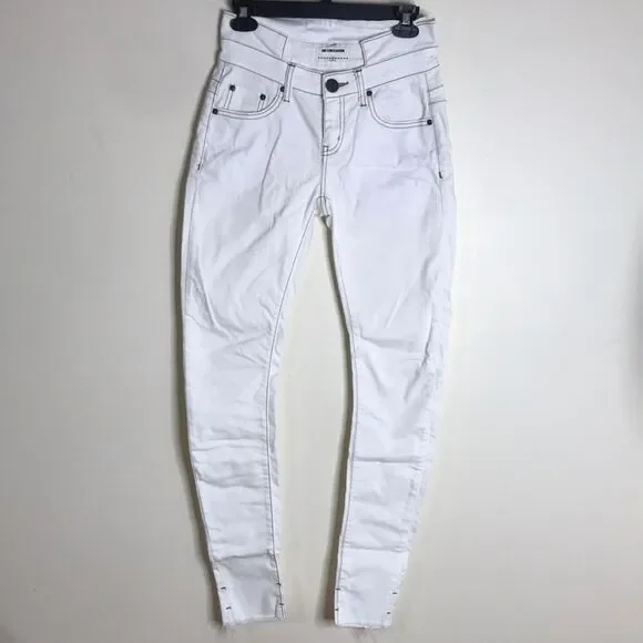 One teaspoon Hoodlums mid waist stretched fitted bow leg white jeans size 27 - Picture 1 of 13